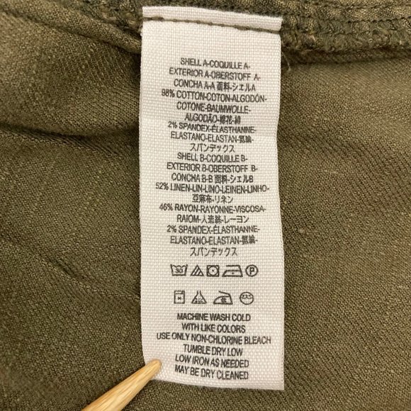 Free People Ruffle Hem Military Jacket Size S Double Breasted Peplum Green - Picture 10 of 11